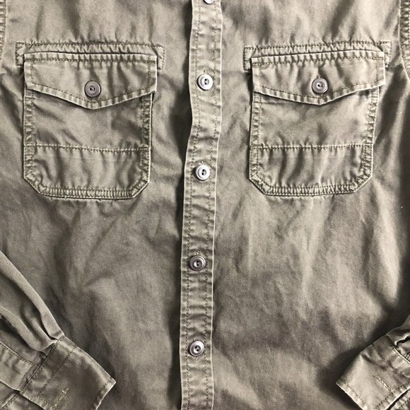 Express Design Studio Mens Size Medium Brown Button Up Modern Fit‎ Two Pocket - Picture 3 of 6